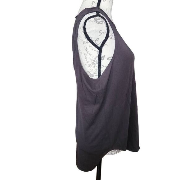 Chaser Ladies Size Medium Charcoal Black V-Back Hi Lo Muscle Tank - Picture 2 of 5
